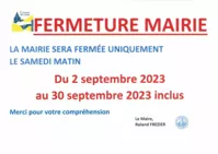 Fermeture de la Mairie